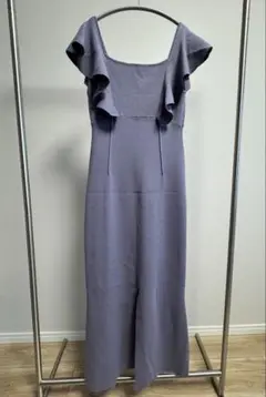 ラッフルスリーブマーメイド総針ニットワンピース