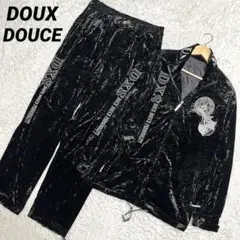✨希少✨DOUX DOUCE ベロア セットアップ 背面デカロゴ ロゴ刺繍 M
