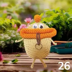 ♡ハンドメイド♡パクパクモンスター　リトルモンスター　キーケース　マスタード26