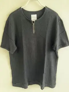 Re made in tokyo japan ハーフジップワッフルTシャツ
