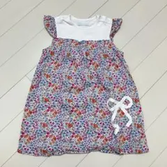 美品☆べべ bebe ワンピース　花柄　フリル　リボン リバティー