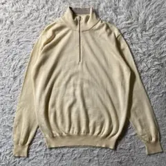 【美品】エルメネジルドゼニア　ニット　ハーフジップ　大きいサイズ　千鳥格子　XL
