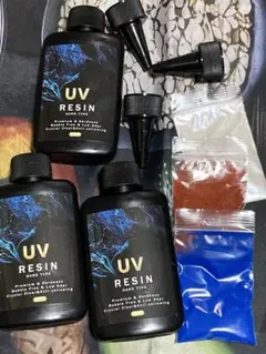 UVハードレジン 100g3本 クリア　顔料　レジン液　カラーパウダー