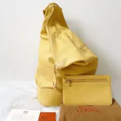 ロエベ アントン リュック ナッパレザー アナグラム イエロー 黄色