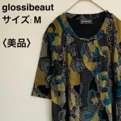glossibeaut 総柄 チュニック ワンピース カットソー 花柄 和柄