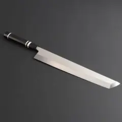 ほぼ未使用●丸越産業 鱧切り包丁● 本焼き 鏡面仕上げ 黒檀柄 白木鞘 合金鋼 ほぼ未使用○丸越産業 鱧切り包丁○ 本焼き 鏡面仕上げ 黒檀柄
