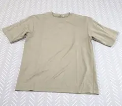 メンズ　Lサイズ　エアリズムコットンオーバーサイズTシャツ　ベージュ　クリーム