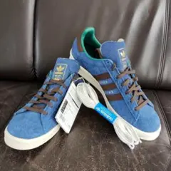 未使用 タグ付き adidas✖BEAMS 天然皮革 スエードスニーカー 青色