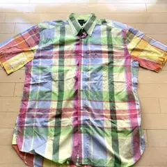 TOMMY HILFIGER 半袖 シャツ L チェック柄　J5