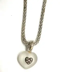 54 SILVER シルバー 925 ネックレス ハート ガラス Ωα デザイン