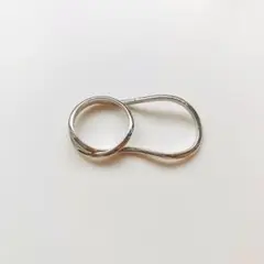 リング 指輪 ダブルフィンガーリング 変形リング シルバーリング R06
