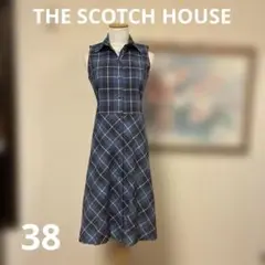 THE SCOTCH HOUSE シャツワンピース ネイビー系チェック