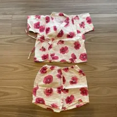 HAKKA BABY すみれ柄　花柄　甚平　SSサイズ　80cm