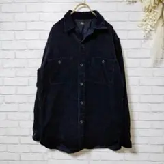【美品】(XL) UNIQLO ユニクロ コーデュロイシャツ トップス ネイビー