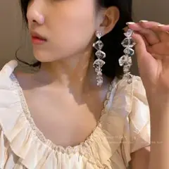 和装 二次会 アイスキューブピアス クリア 結婚式 前撮り 韓国風 洋装