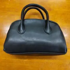 黒 レザー ハンドバッグ ジッパー付き