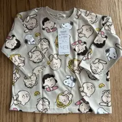 【新品】西松屋　スヌーピー ベビー長袖Tシャツ　90サイズ　ベージュ