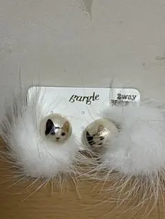 ガーグルフワフワキャットピアス ネコ ミンク