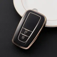 トヨタ スマートキーケース TPU キーカバー 黒金 2ボタン RAV4