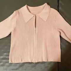 Wジップ　レディース　トップス　ピンク　Lサイズ
