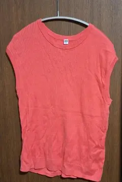 ★UNIQLO　リブニット　コーラル　XLサイズ　新品★