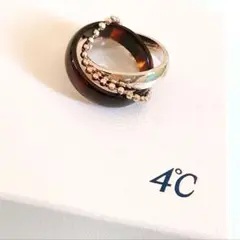 2連リング　K18YG×べっ甲 ９号　イエローゴールド 4℃ ヨンドシー 2連リング K18YG×べっ甲 9号 イエローゴールド 4℃ ヨンドシー