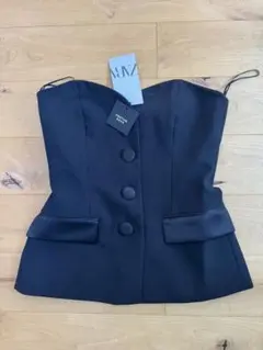 【新品タグ付き】ZARA ブラック ビスチェ Sサイズ値下げ
