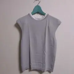 DoCLASSE　UVニット タックフリル　フレンチスリーブ　S　グレー