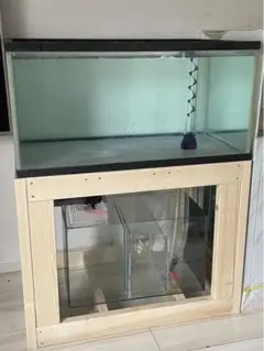 引き取り限定 オーバーフロー90×60×45水槽セット 水槽台 付きガラス水槽
