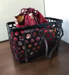 浴衣バック　巾着入り　未使用品　やや汚れあり