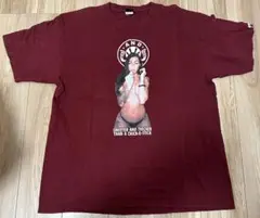 美品ANDSANDS綿badgyalTシャツ　XXLバーガンディ