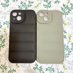 iPhone15 ケース　ブラック　カーキ　ソフトケース
