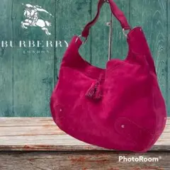 BURBERRY LONDONバーバリーロンドンピンクスウェード ハンドバッグ