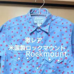 レア柄ロックマウントUSA製 ドット柄 半袖ウエスタンシャツ水玉柄