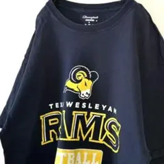 チャンピオン RAMS ラムズ ソフトボール Tシャツ L ネイビー 古着