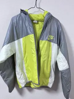 NIKE フルジップナイロンジャケット M グレー/ライム/ホワイト