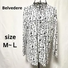 ベルヴェデール /トップス 長袖 ゆったり 花柄 黒 白 M~L