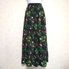 NOISE ボタニカルプリーツロングスカート　ブラック　未使用