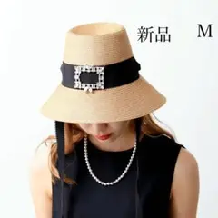 本日限定値下げ！新品未使用！ROGER VIVIER ラフィア ハット ナチュラル Woman ブロッシュ ヴィヴィエ ラフィア ハット