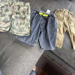 ハーフパンツ3点セット（トロピカル・デニム・カーキ）