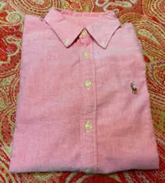 RALPH LAUREN 長袖 ピンク コットンシャツ