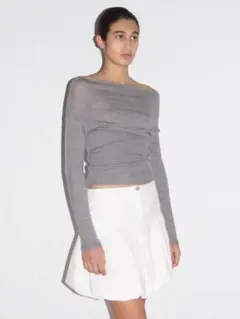 paloma wool オフショルダーグレー長袖トップス