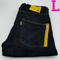 ヘッドポータープラス デニムパンツ イエローライン ジップ L 赤耳