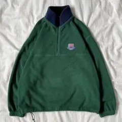 XLARGE エクトララージ ハーフジップ フリース グリーン 緑 刺繍ロゴ