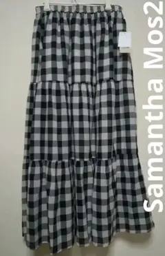【未使用】サマンサモスモス　柄アソートボイル　ティアードスカート　綿100　F