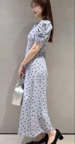 新品未使用！！ハートプリントワンピース　LBLU サイズ1 heartprint