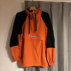 Champion ナイロンジャケット マウンテンパーカー オレンジ ブラック L