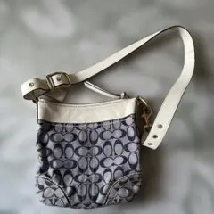 COACH ショルダーバッグ ネイビーとホワイト