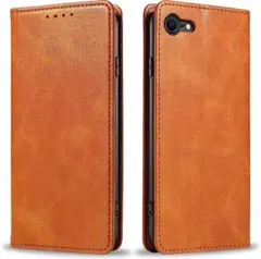 【W03】iPhone7／8 SE2 SE3対応 カート収納手帳型レザーケース