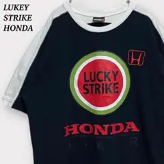 LUCKY STRIKE x BAR HONDA 半袖 レーシング Tシャツ